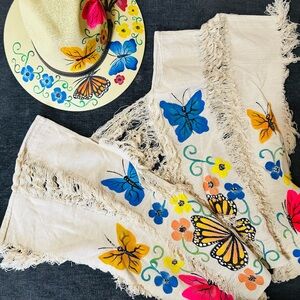Floral Butterfly Embroidered Hat